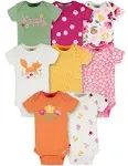 Onesies Brand Baby Girls' Short Sleeve Onesies Bodysuits 8-Pack