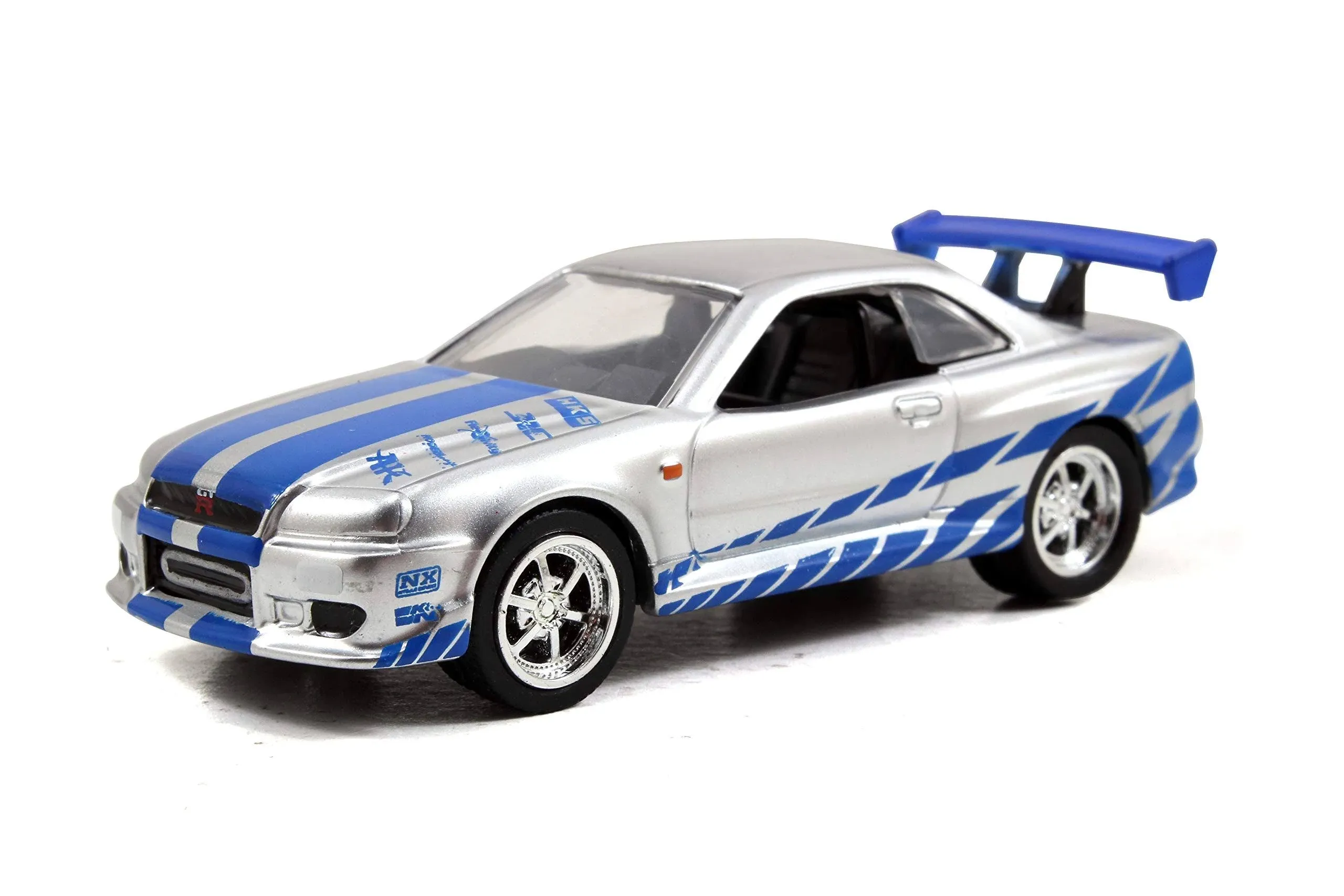 Model Kit Brian's Nissan Skyline GT-R R34 Silver and Blue Fast & Furious Movie ...