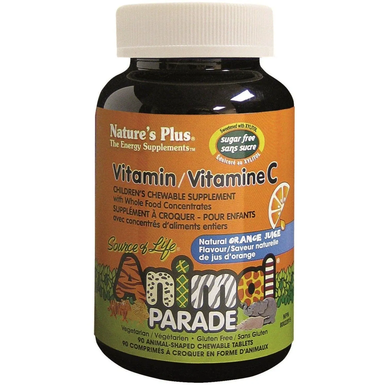 Natures Plus Animal Parade Sugar-Free Vitamin C Children’s Chewables Orange 90 Tablets