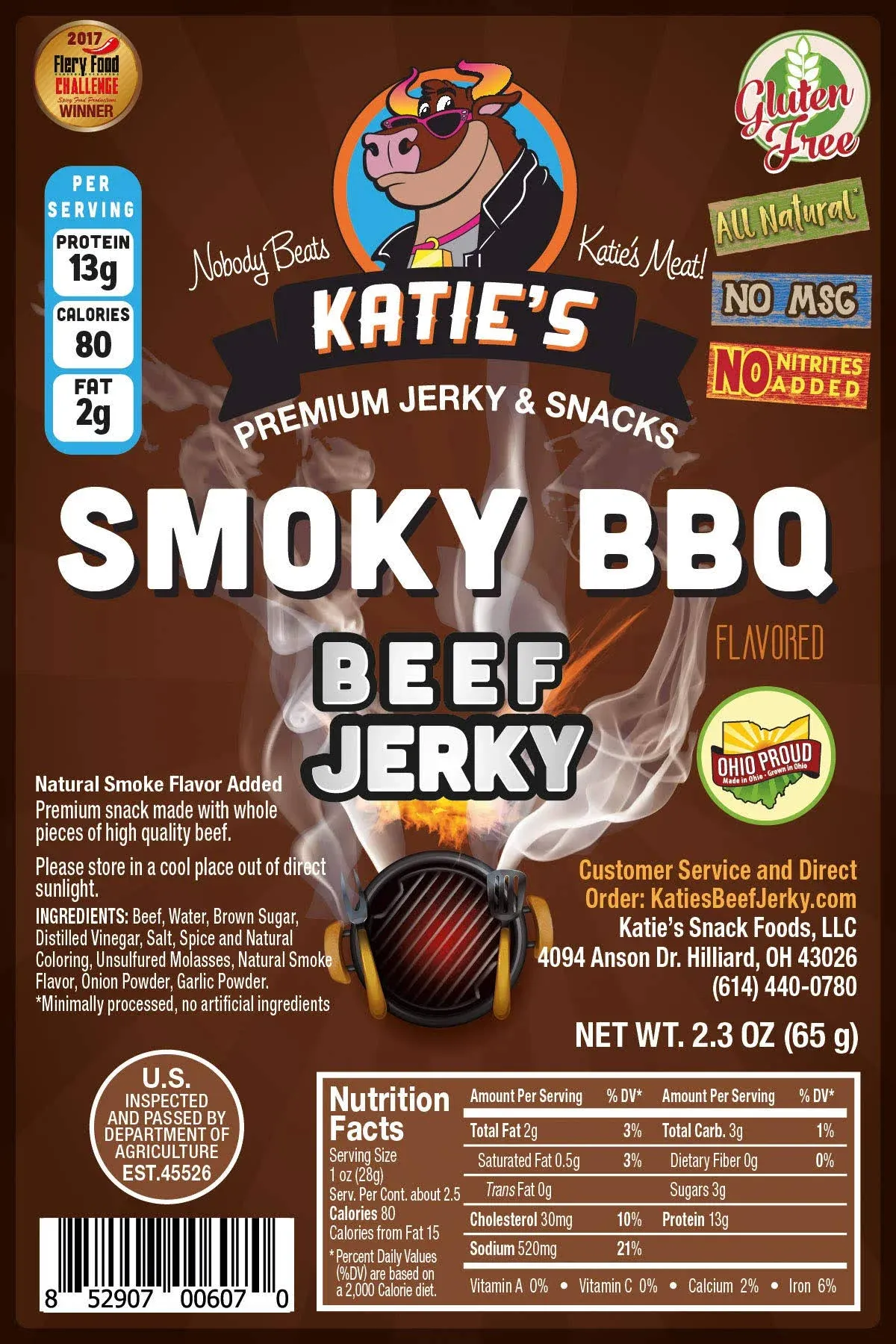 Teriyaki Beef Jerky-GLUTEN FREE - No Preservatives, Nitrites, or MSG, Award Winning!