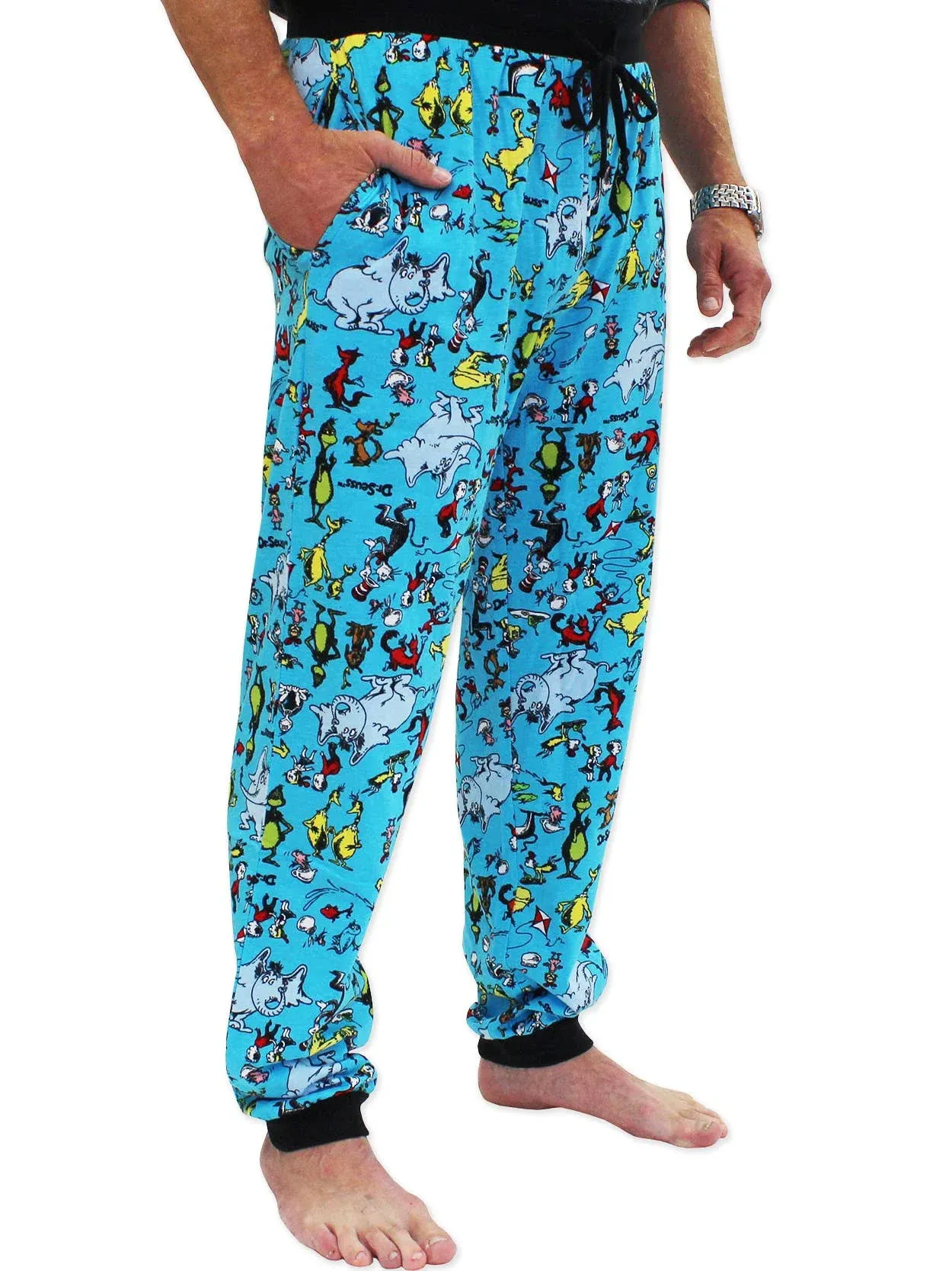 Dr. Seuss The Grinch Mens Christmas Holiday Santa Pajama Pants with Pockets