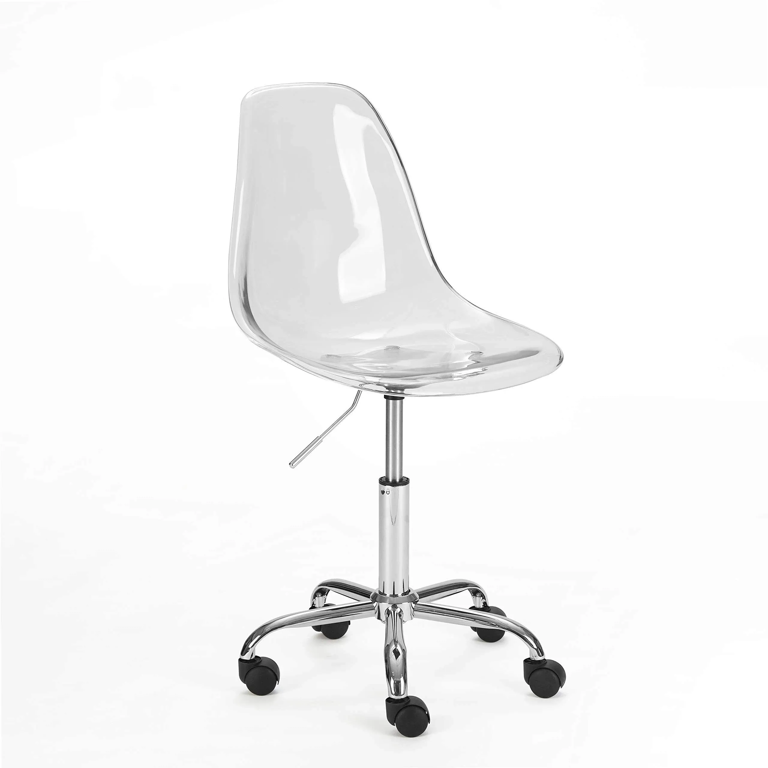 Urban Shop WK657754 Acrylic Rolling Chair, Clear