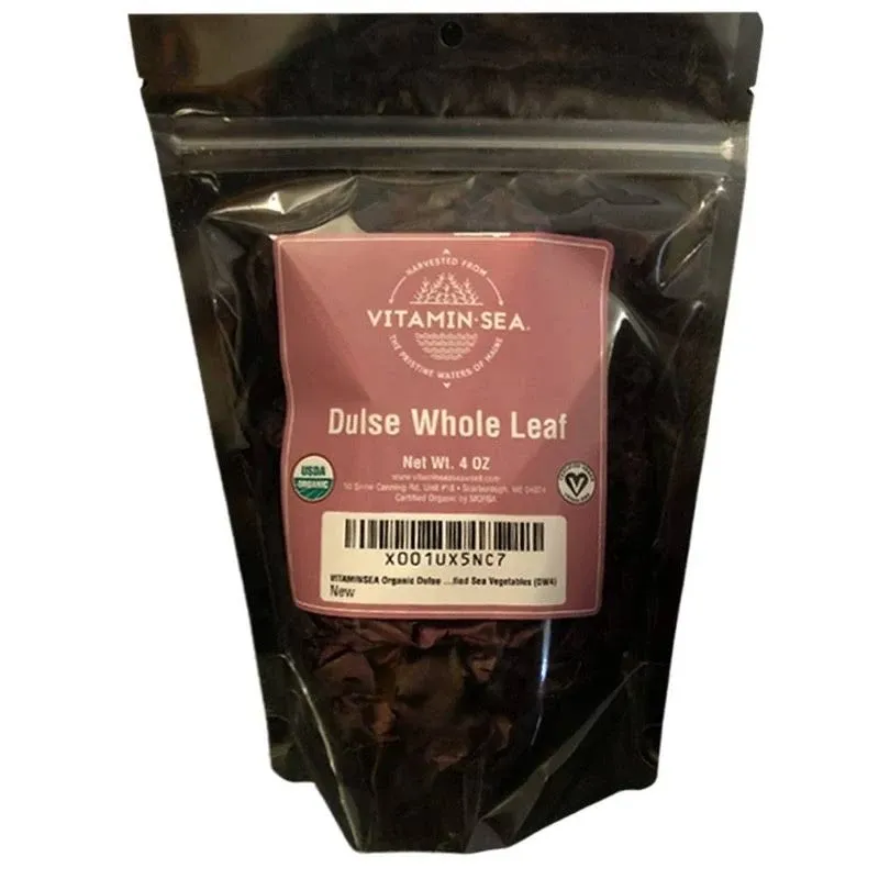 VITAMINSEA Dulse Dried Seaweed | Wild North Atlantic Seaweed for Snacking, Seasoning, Soups & Salads | Rich in Vitamins, Minerals & Antioxidants Perfect for Thyroid Support | Whole Leaf (4 OZ)