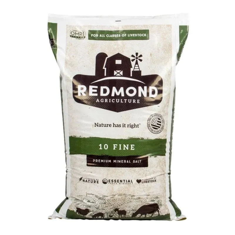 Redmond Trace Mineral Salt with Garlic, 50 lbs