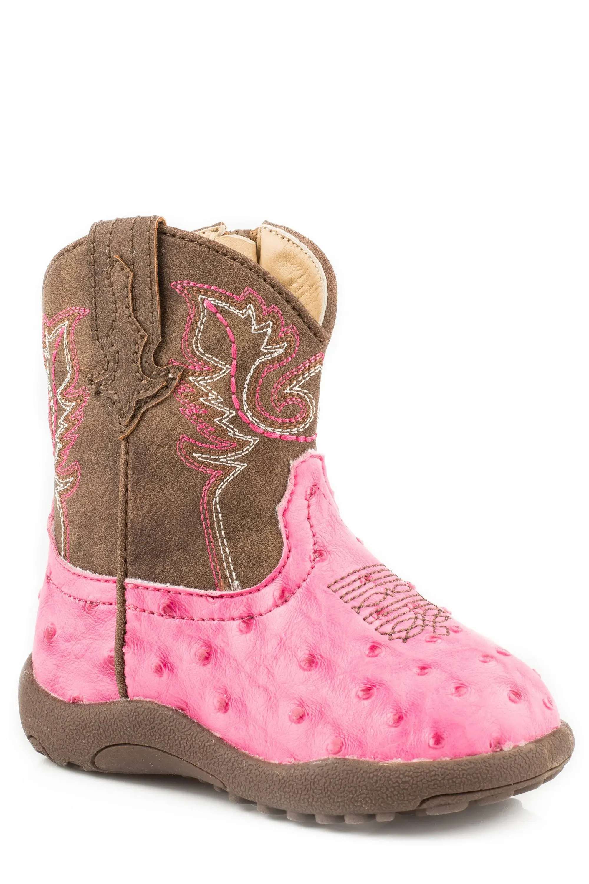 Roper Annabelle Newborn Pink Faux Leather Ostrich Boots Style 09-016-1900-1522