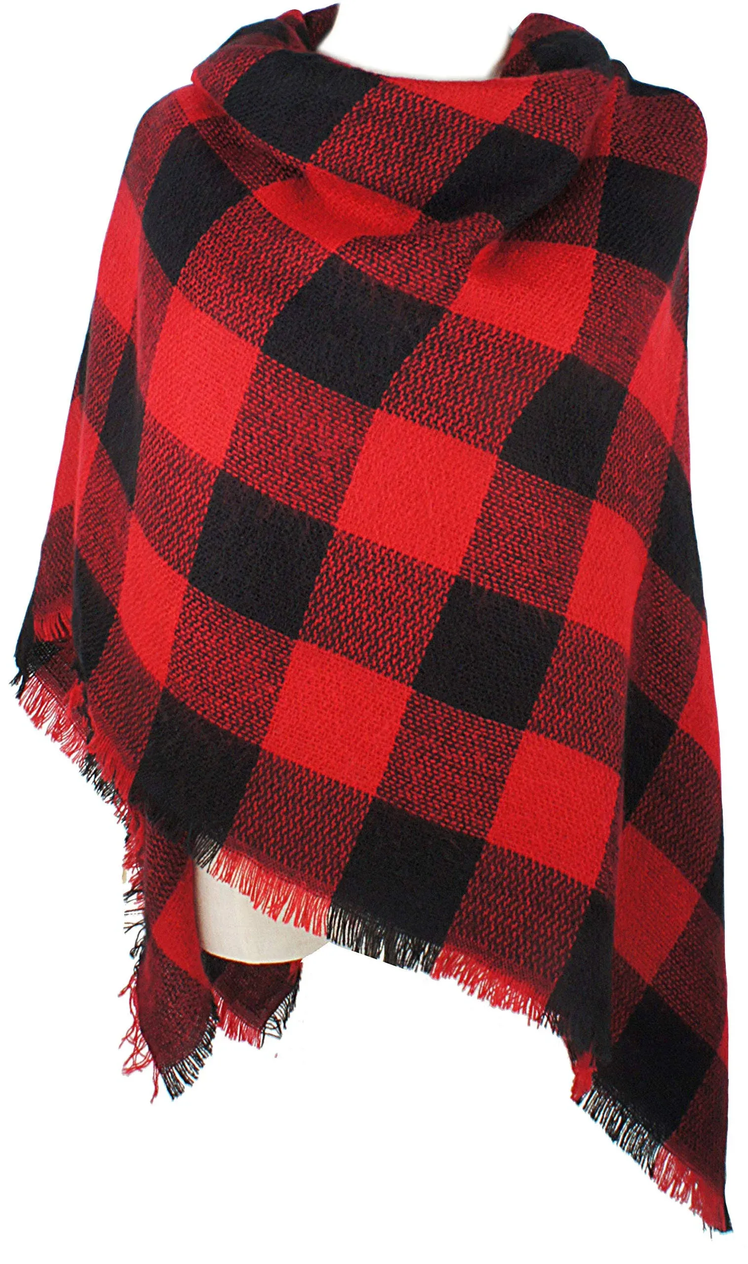 Vivian & Vincent Fall Winter Scarf Classic Tassel Plaid Tartan Scarf Warm Soft ...