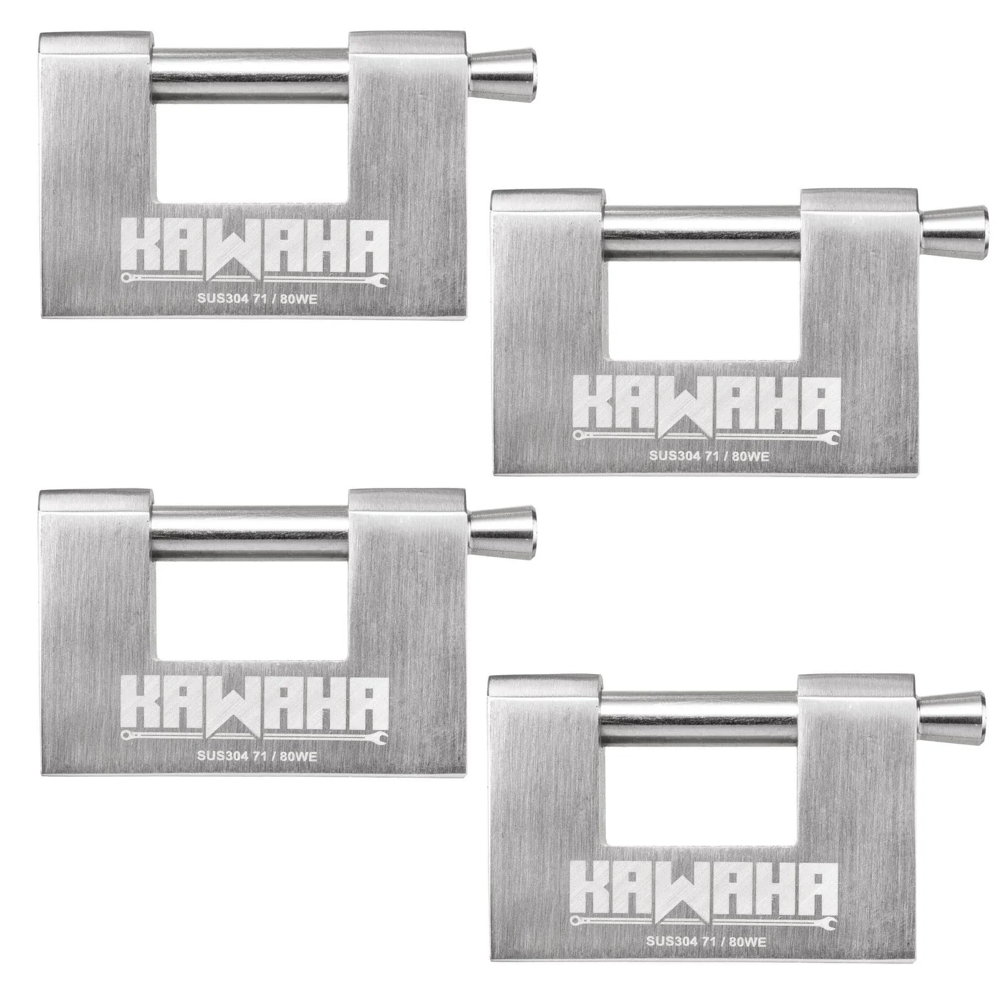 KAWAHA 71/80-4P Stainless Steel D-Shaped Padlock with Key for Garage Door ...