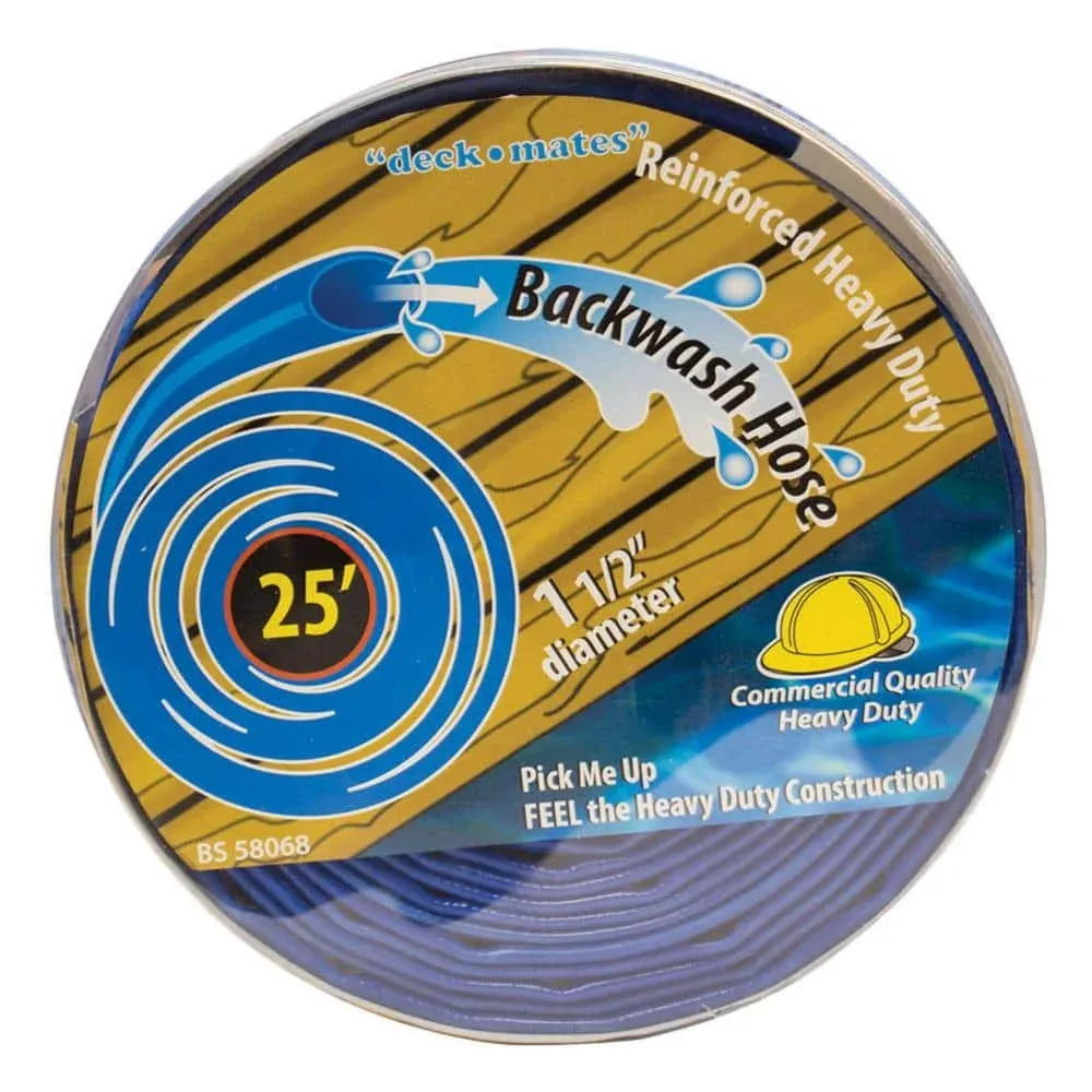 Blue Torrent Swimming Pool 25&#039; Foot by 1.5-Inches Commercial Backwash Hose