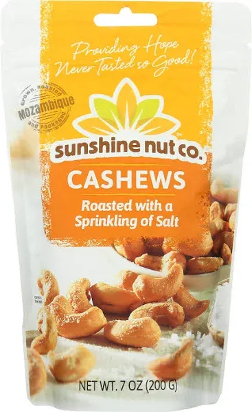 Sunshine Nut Company Roasted Cashews with Sprinkling Salt, 7 Ounce -- 6 per case