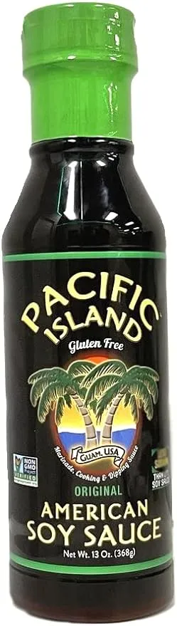 Pacific Island Soy Sauce, American, Fat-Free, Gluten-Free, No Sugars, Certified Non-GMO, No Carbs, MSG-Free, No Corn Starch, No Corn Syrup, Naturally Fermented, Lowest Sodium Real Soy Sauce