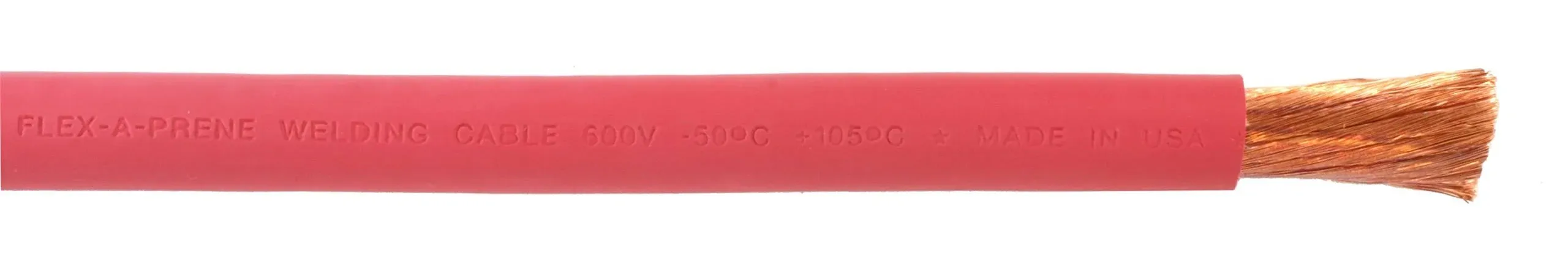 #4 AWG Flex-A-Prene® Welding/Batter<wbr/>y Cable - Red - Made in USA (100 FEET)