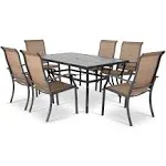 Nuu Garden 7-Piece Brown Patio Dining Set with Brown