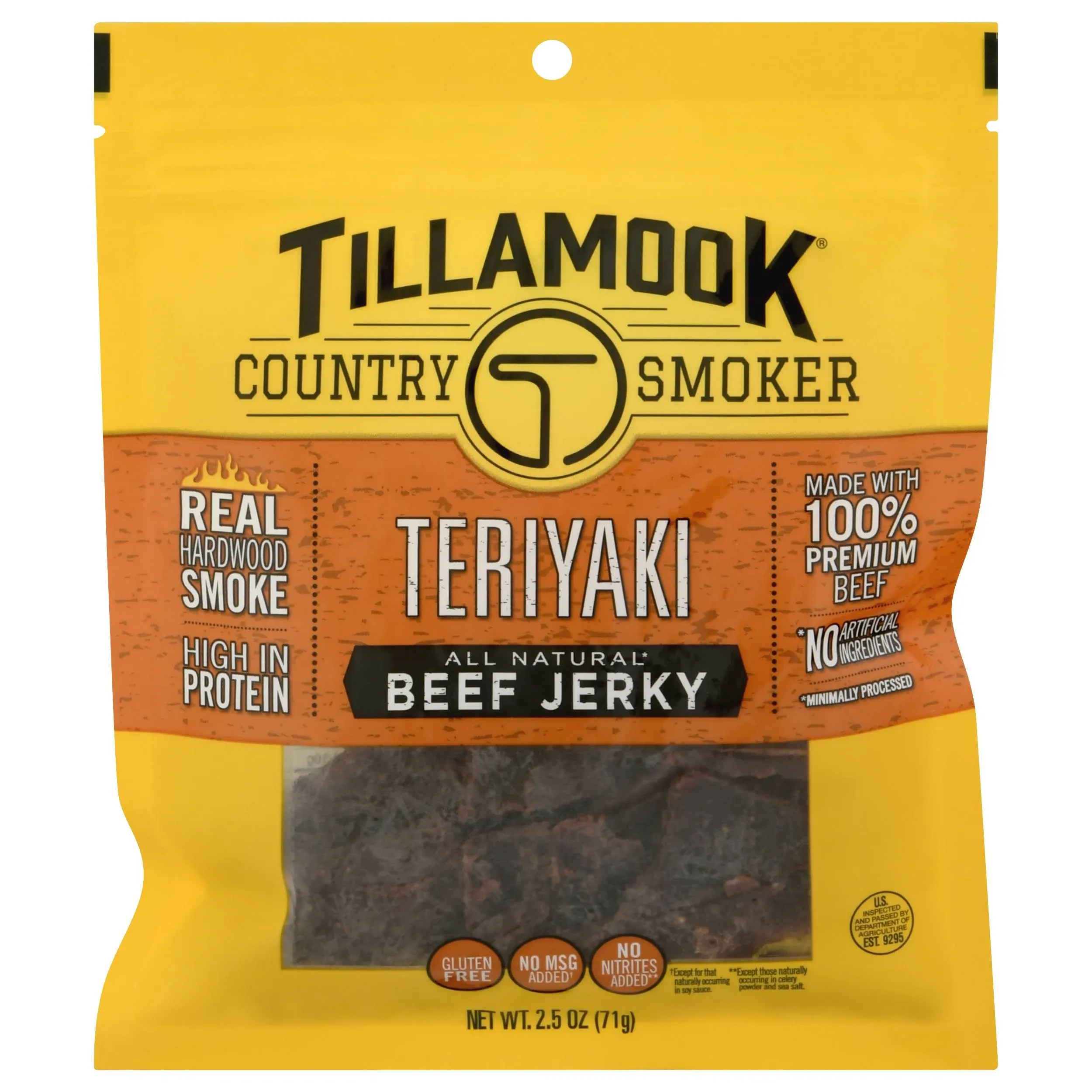 Tillamook Country Smoker Beef Jerky, Teriyaki - 2.5 oz