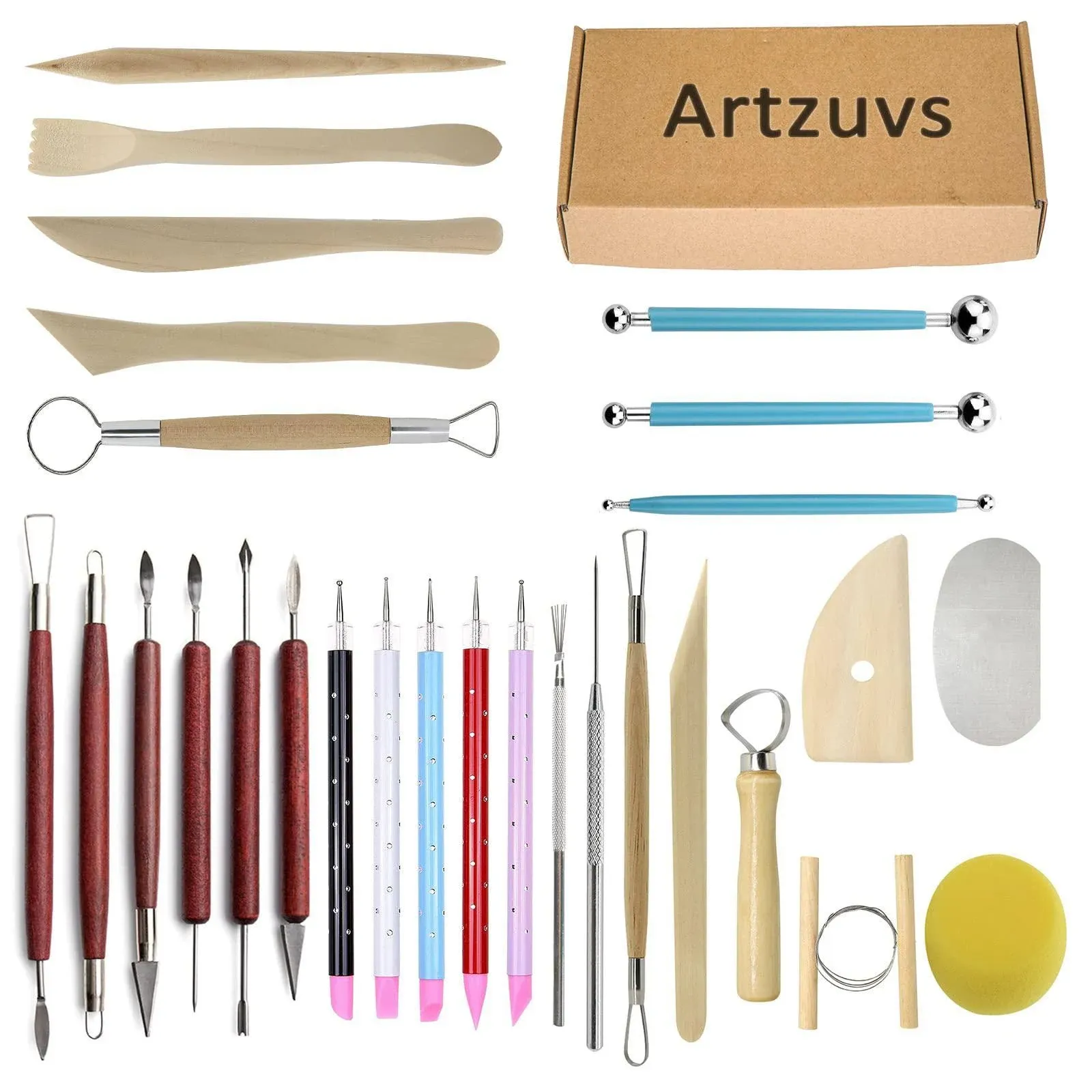 Artzuvs 28pcs Clay Tools Sculpting Tools Set