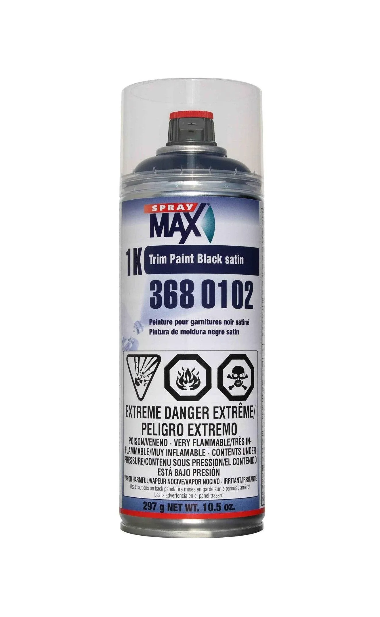 SprayMax 3680102 Satin Black 1K Trim Paint Aerosol (10.5 oz)