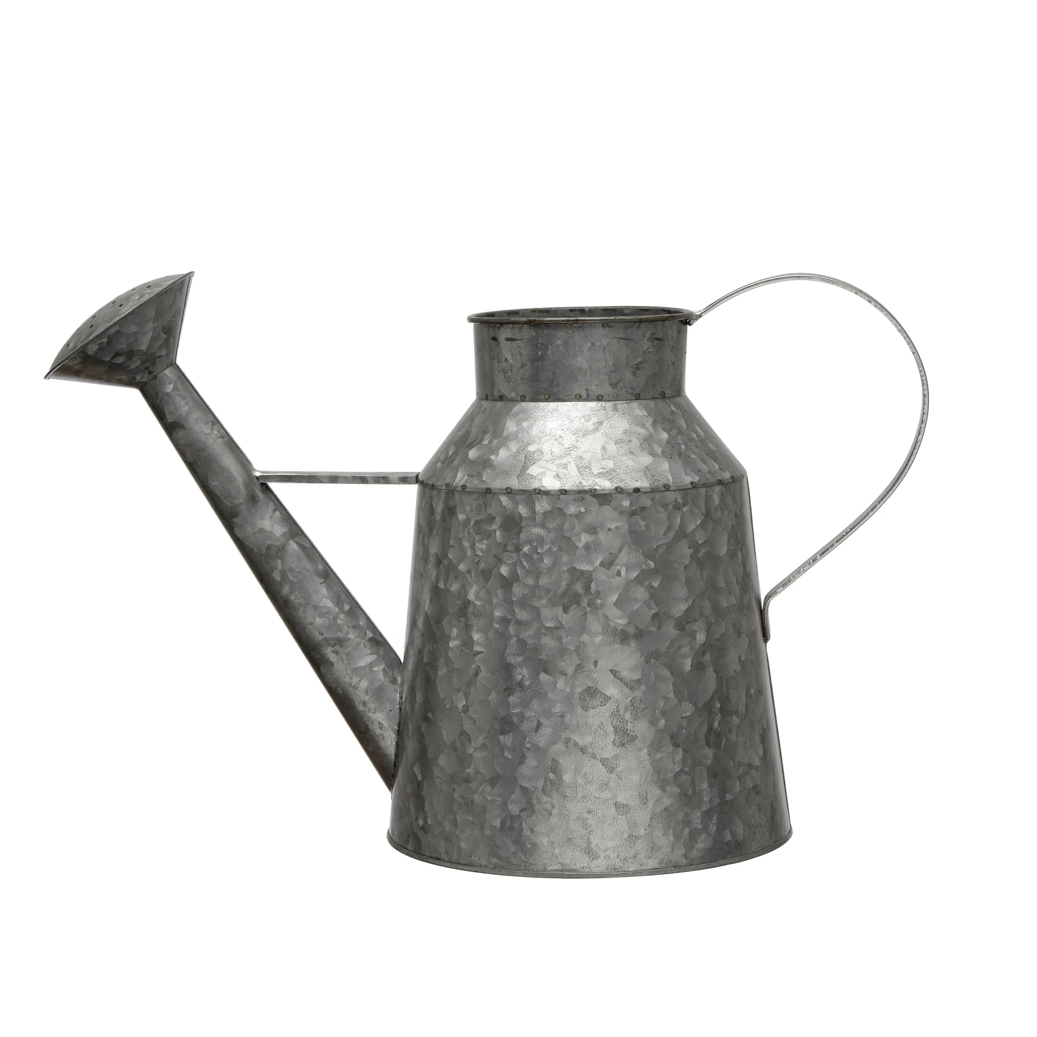 Creative Co-Op Galvanized Metal Watering Can, Silver