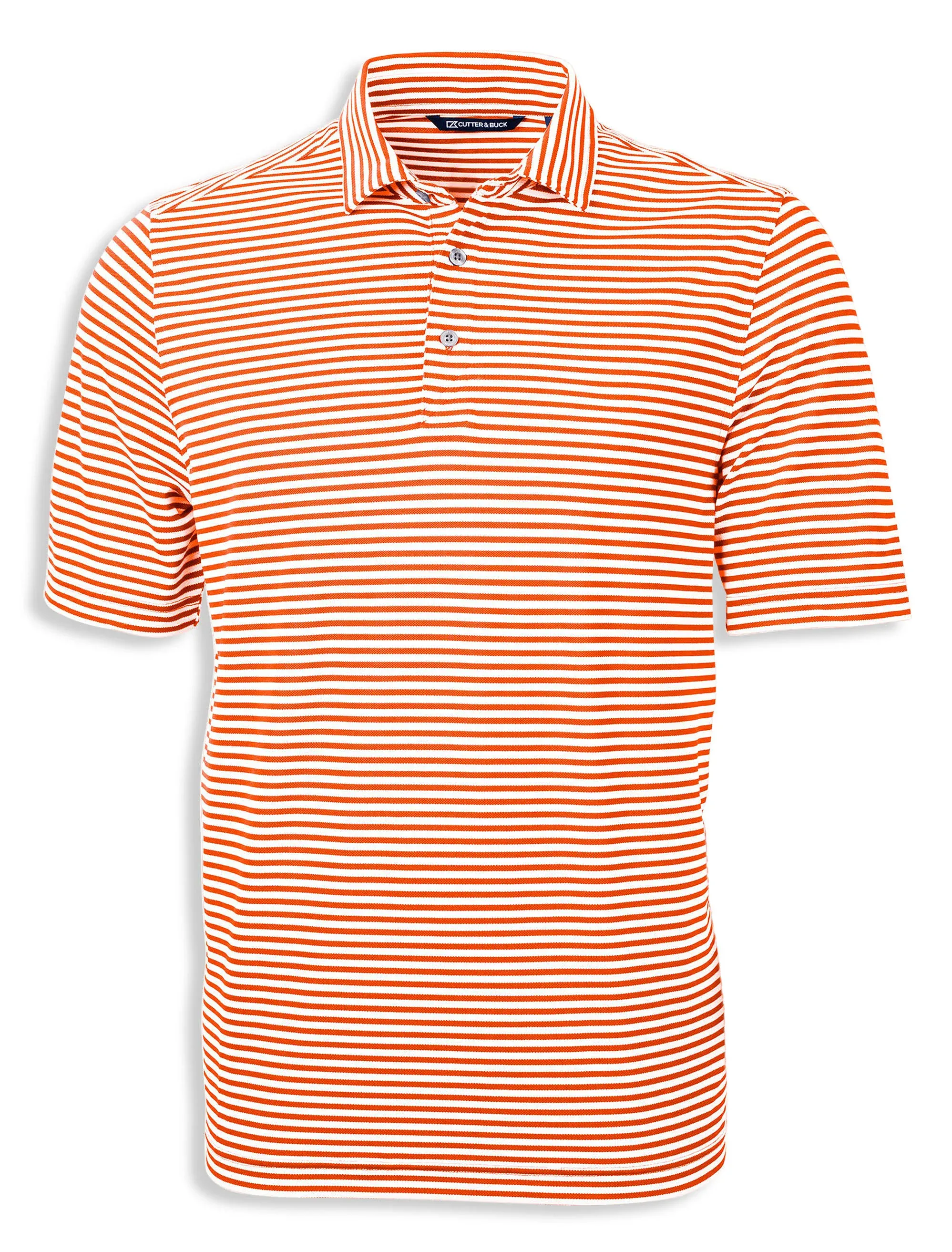 Cutter & Buck Virtue Eco Pique Stripe Recycled Mens Big and Tall Polo - College Orange - 5XB