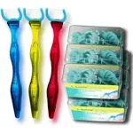 Evolutionary Clean Dental Flossers, Kit of Refills Plus Mid-Length Handle (3 Handles + 300 Refills)