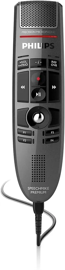 Philips LFH3500 SpeechMike Premium USB Dictation Microphone Precision Microphone Push Button Control