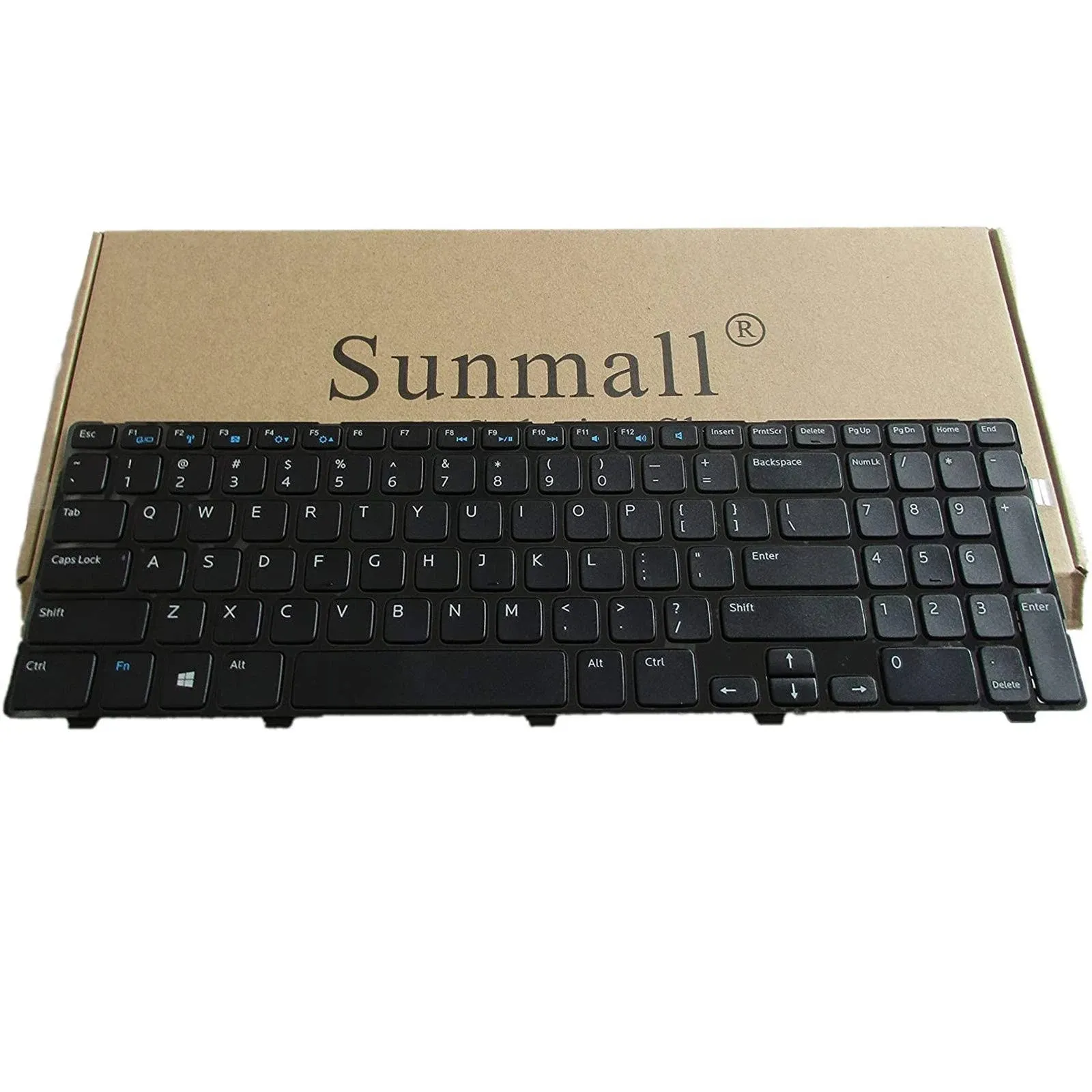 SUNMALL Laptop Keyboard Replacement Without Backlit Compatible with Inspiron 15 ...