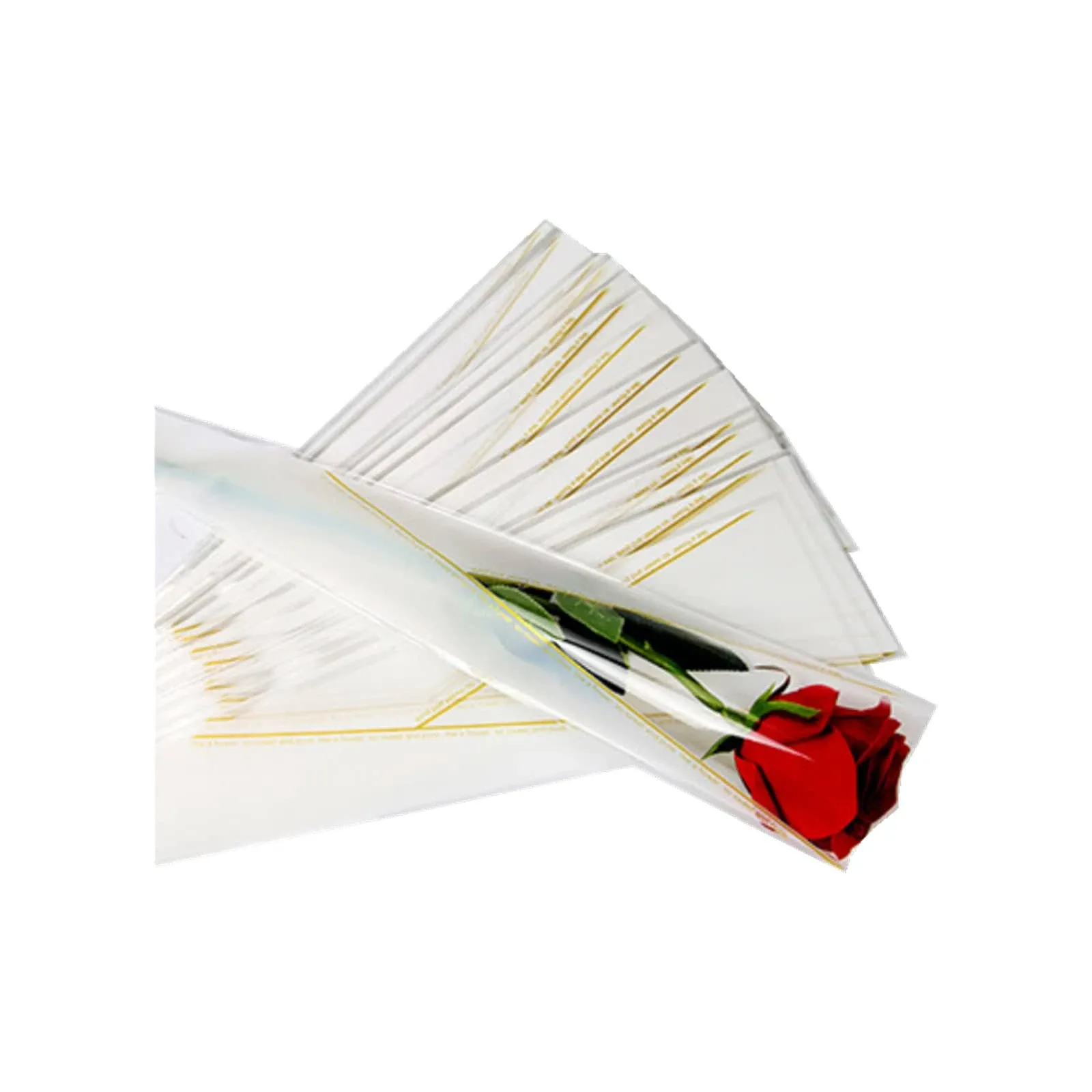  100 Counts White Single Floral Packaging Bag,Single Rose Sleeve,Carnati<wbr/>ons 