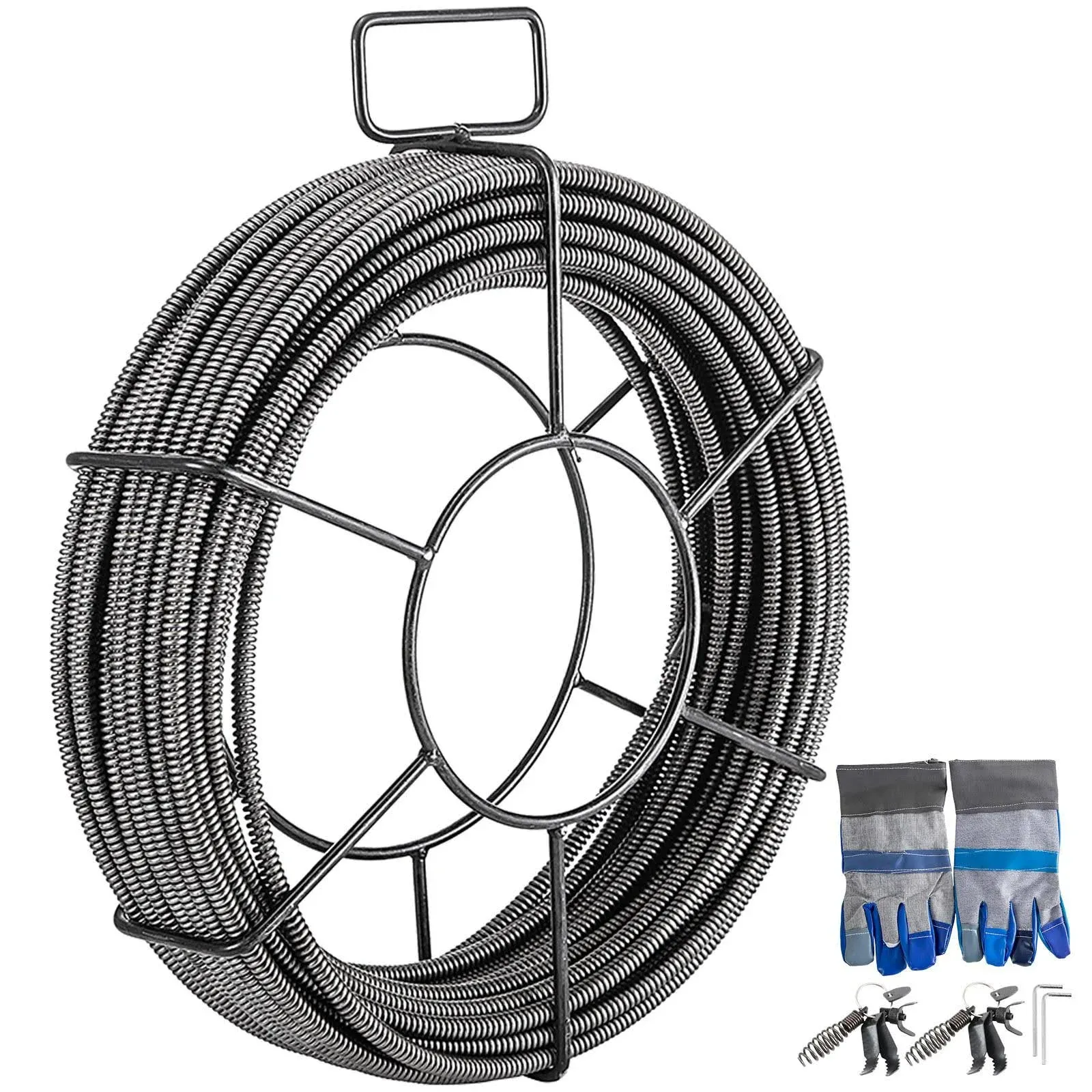 VEVOR Drain Cable Sewer Cable 100ft 3/8in Drain Cleaning Cable Auger Snake Pipe