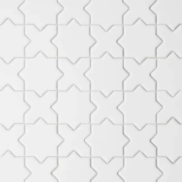 Le Cafe 2" x 2" Cross and Star Porcelain Mosaic Tile Bedrosians