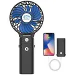 HandFan 5200mAh Portable Handheld Fan, Foldable Personal Fan, Battery Operated Rechargeable Fan, Portable Charger Design, 3 Speeds,5-20H Working Time, for Travel, Outdoors, Indoors