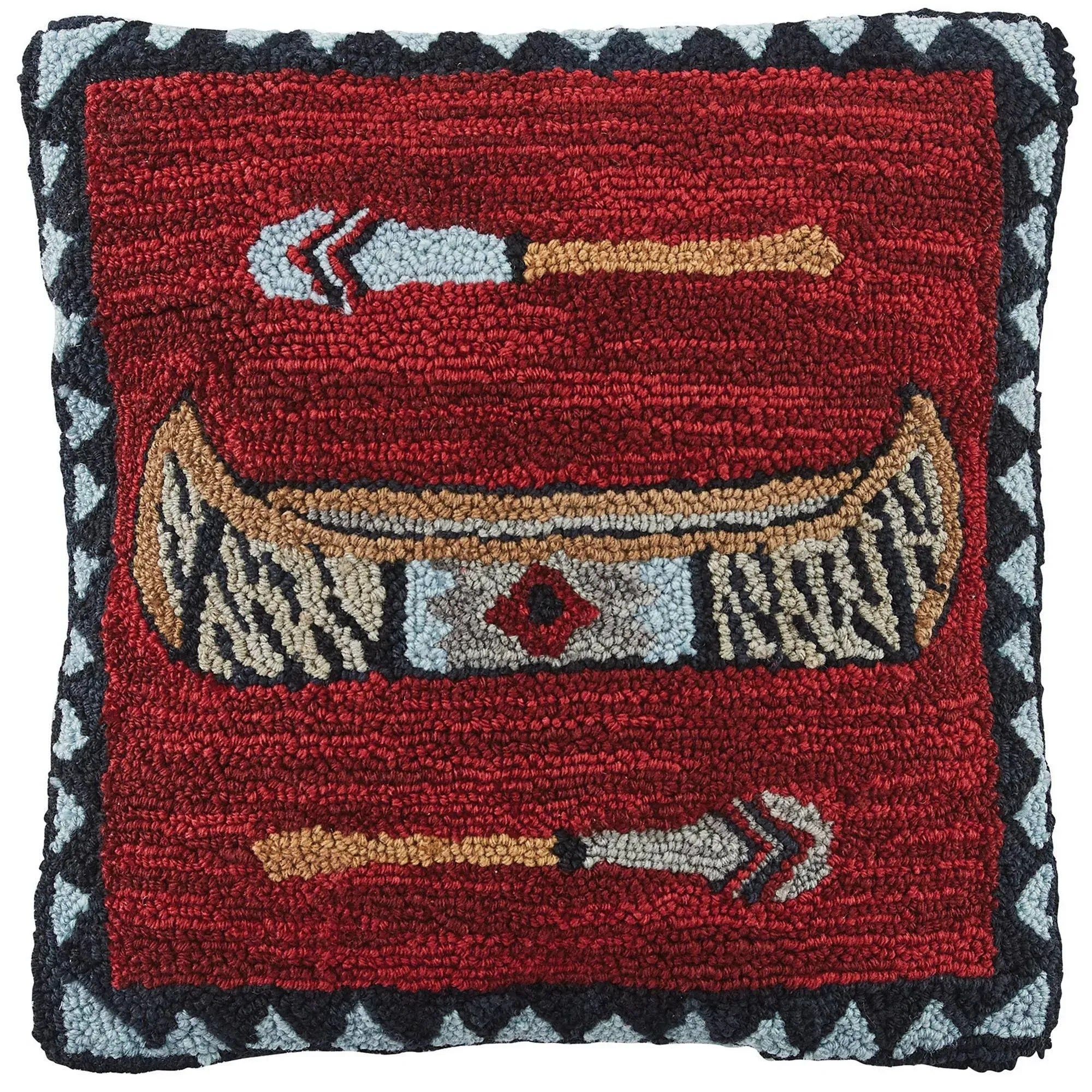 Park Designs Wilderness Canoe Hooked Pillow Cover