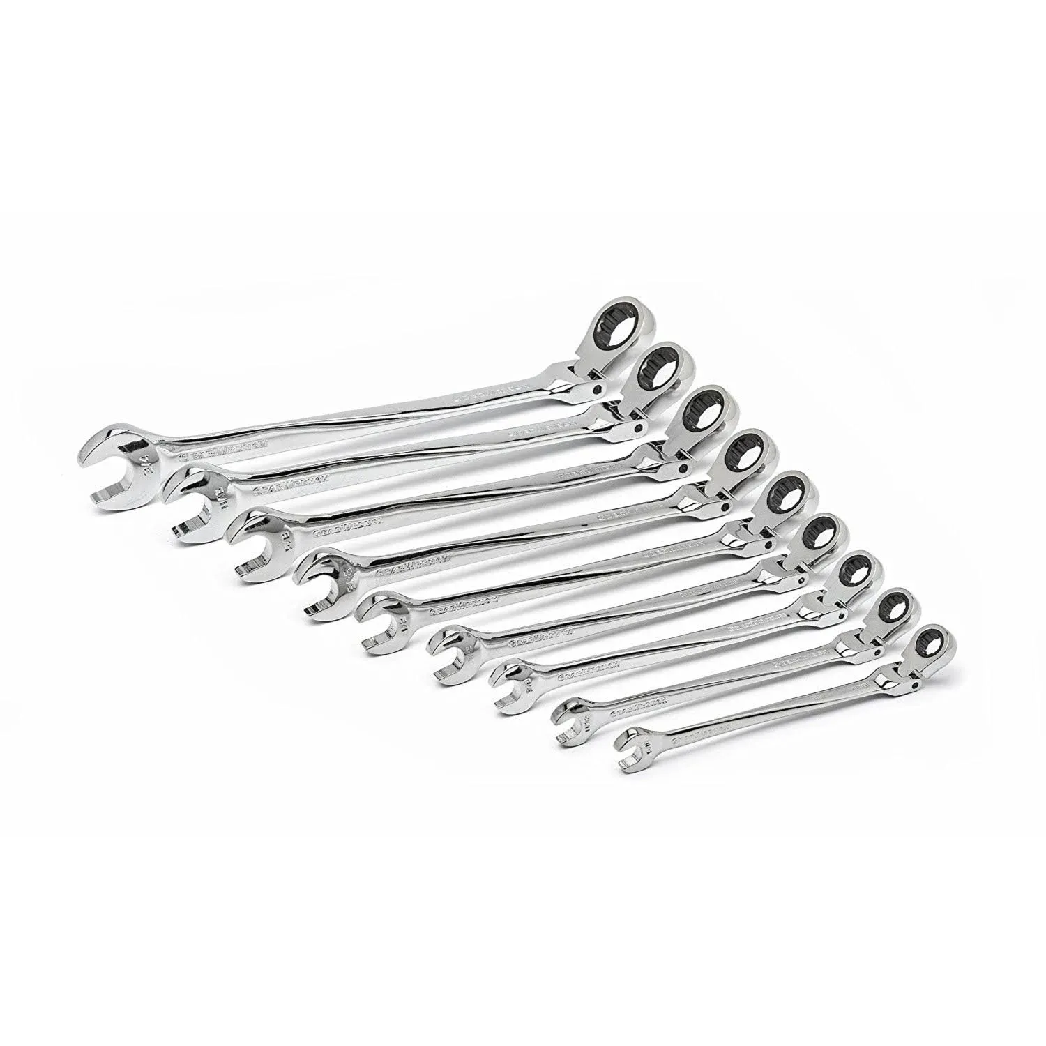 GEARWRENCH 9 Pc. 12 Pt. XL X-Beam Flex Head Ratcheting Combination Wrench Set, S