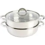 Oster Sangerfield 3 Piece 11-Inch Stainless Steel Everyday Pan with Steamer and Lid