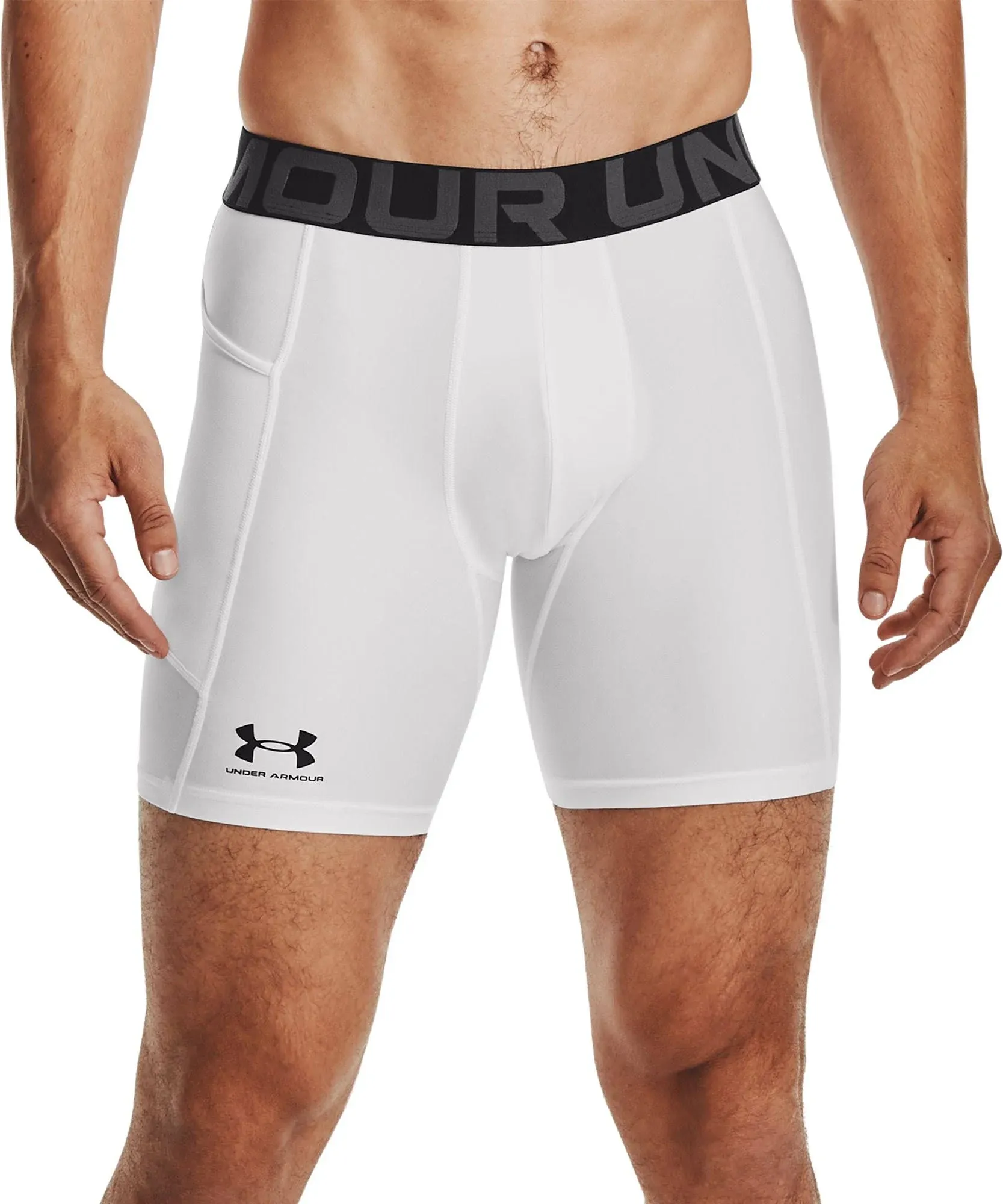 Under Armour Men's Heatgear Armour Compression Shorts, White