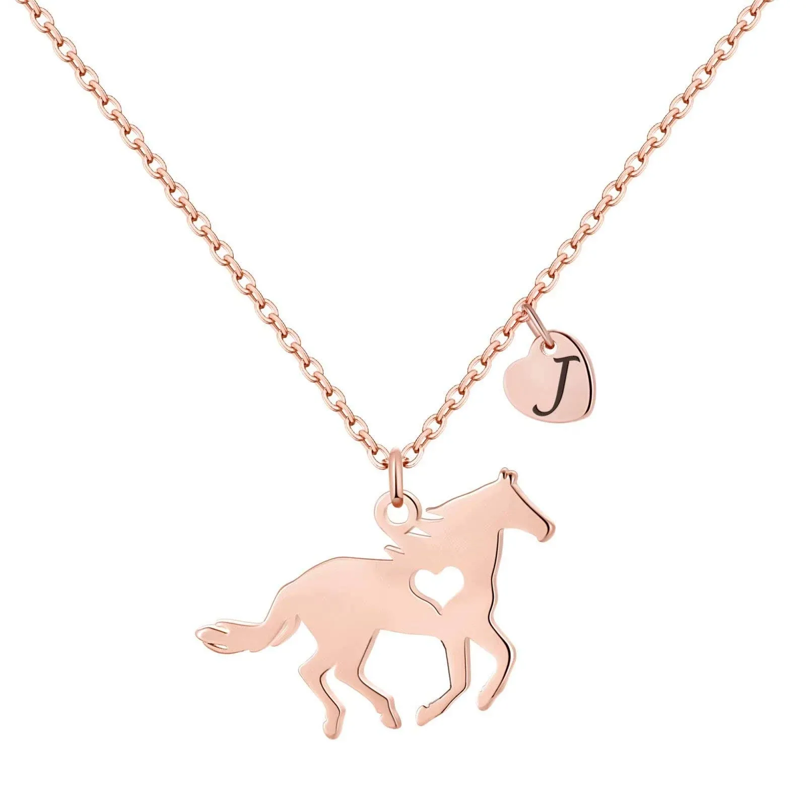 MONOOC Horse Necklaces for Girls, Horse Letter Necklace Horse Lover Gifts Horse ...