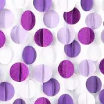 Lavender-White Glitter Purple Party-Decorati<wbr/>ons Paper-Garland - 39ft 3D 