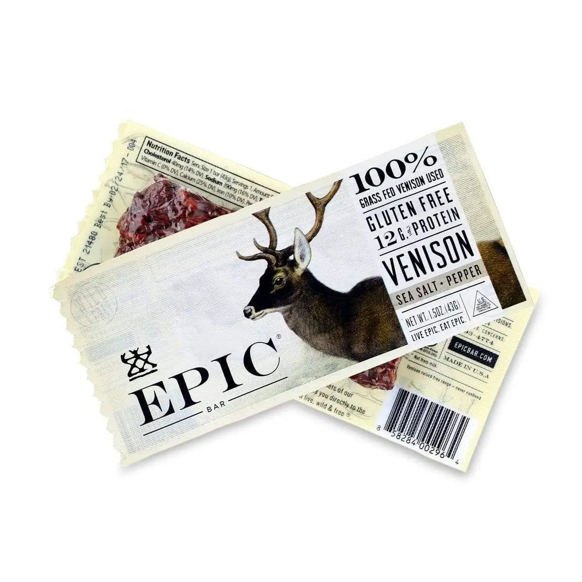 Epic Bar Venison Sea Salt Pepper 1.3 oz