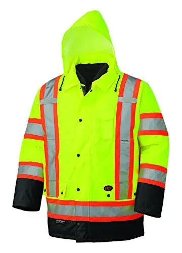 Pioneer® V1120161U-2XL 5020BBU/5021BBU HV 6-IN-1 Parka, 2X-Large, Yellow/Green