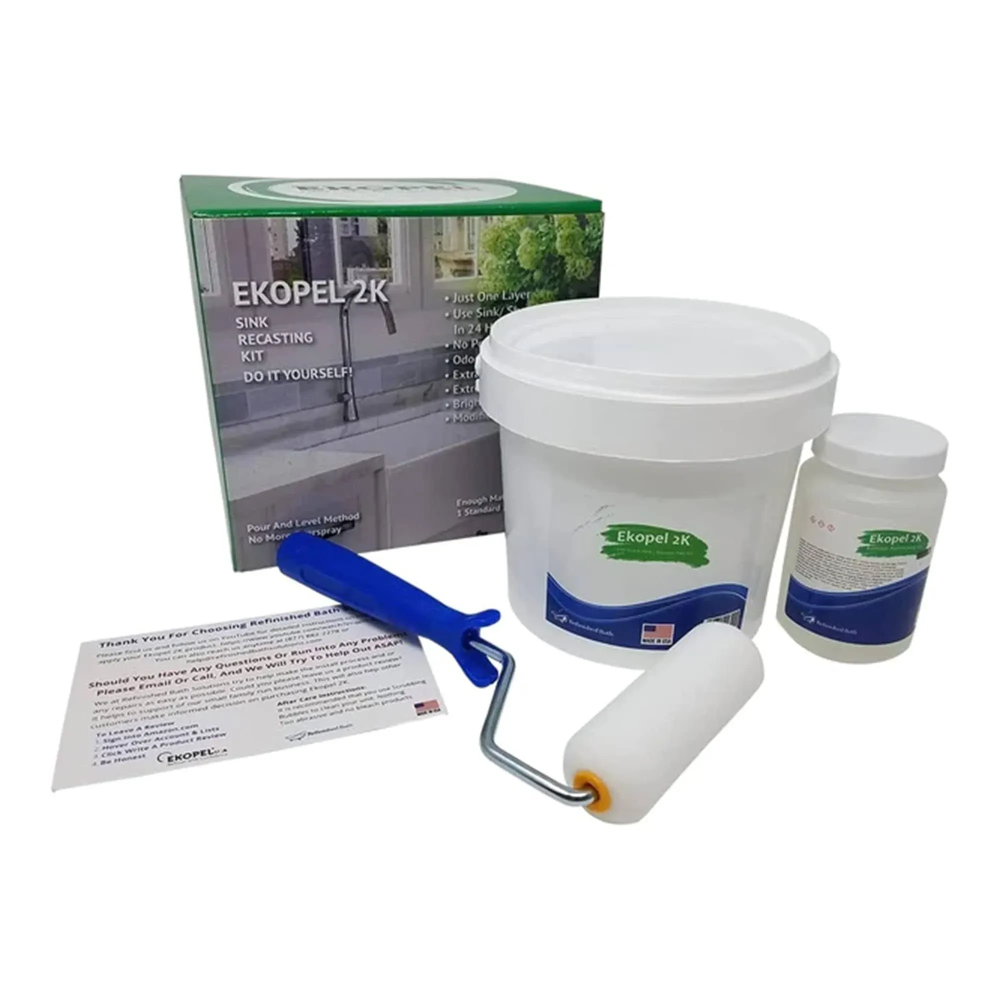 Refinished Bath Solutions Ekopel Roll On Bathtub Refinishing Kit