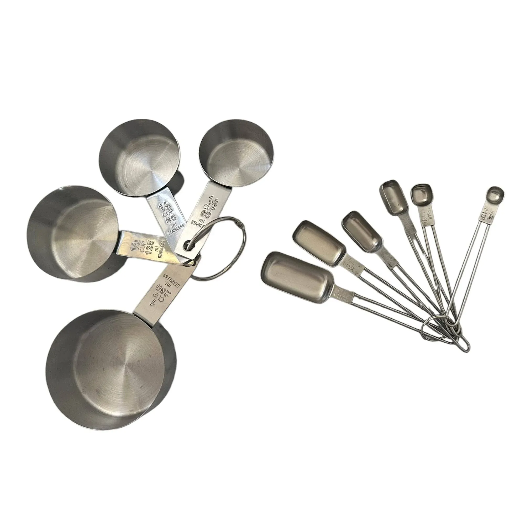 Stainless Steel Measuring Cups and Spoons Set