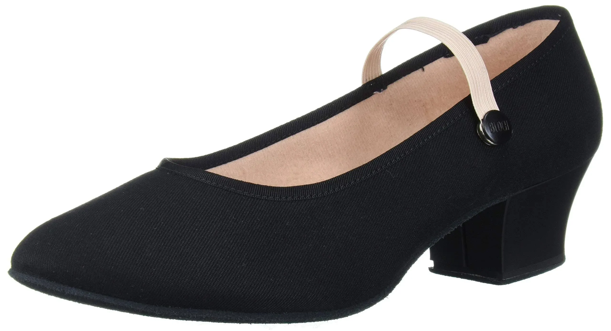 Bloch Ladies Tempo Accent Canvas Character Shoes, Black Canvas