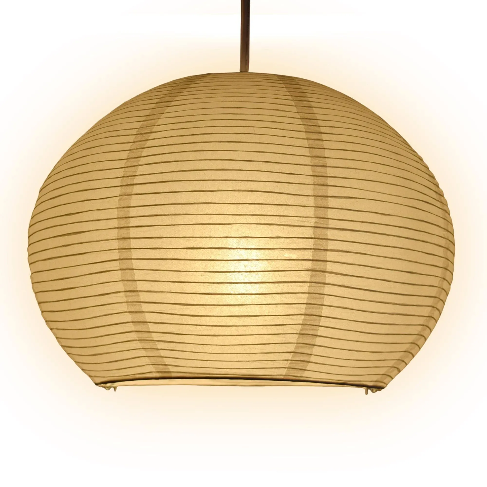 Large Spherical Dome Shaped Premium Fine Line Paper Lantern Lampshade, White (20"W x 15"H)