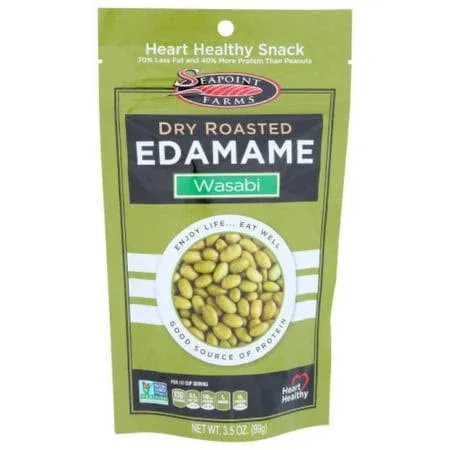 SEAPOINT FARMS EDAMAME DRY RSTD WASABI GF 3.5 OZ - Pack of 12