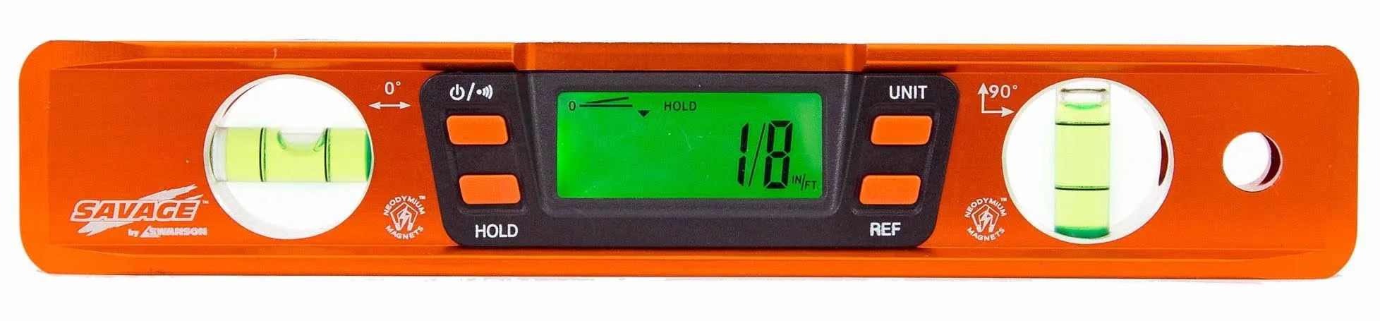 Swanson Digital Torpedo Level 9&#034; 2 Bubble Vials Magnetic Audible Tone Aluminum