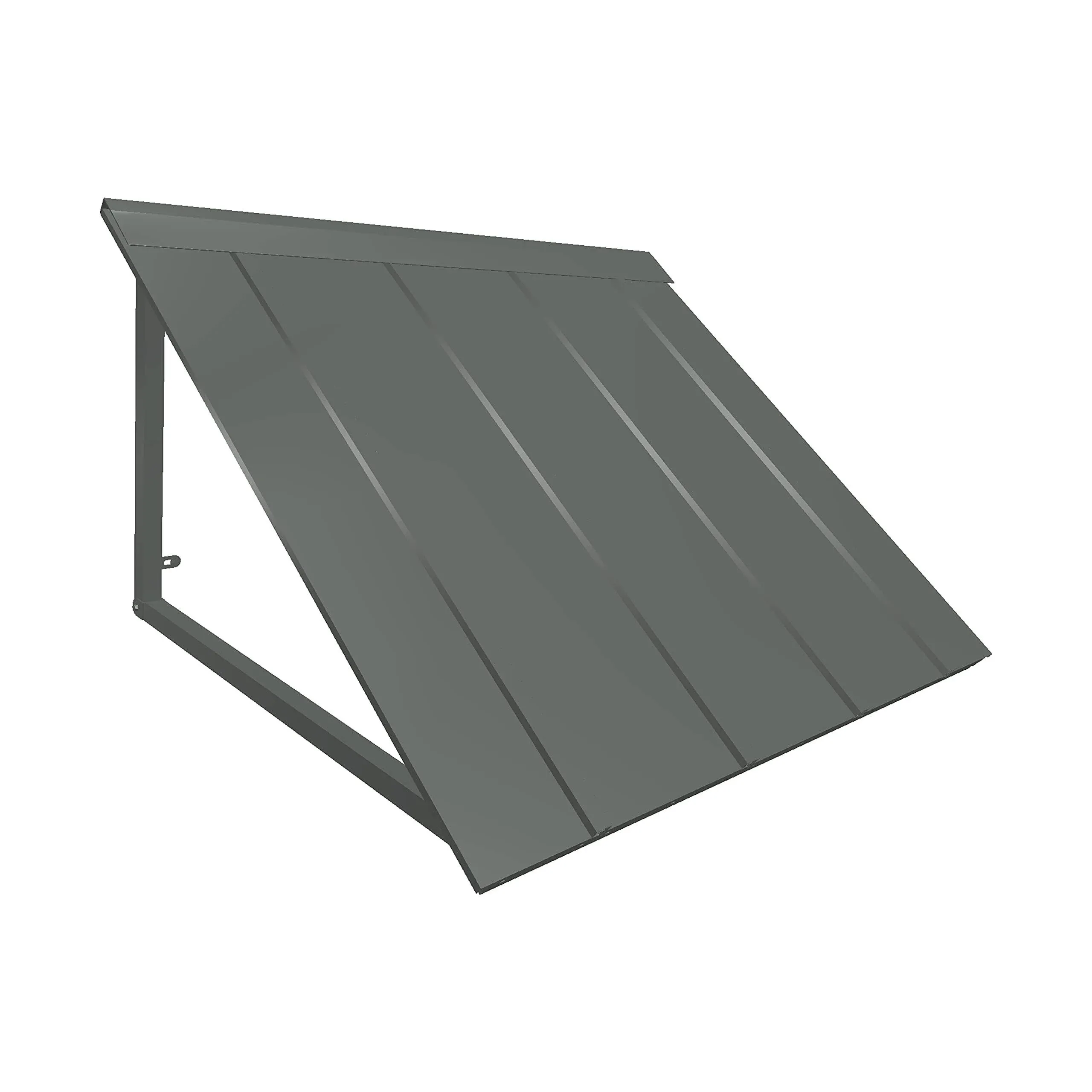 4.7 ft. Houstonian Metal Standing Seam Fixed Awning (56 in. W x 24 in. H x 24 in. D) Pewter