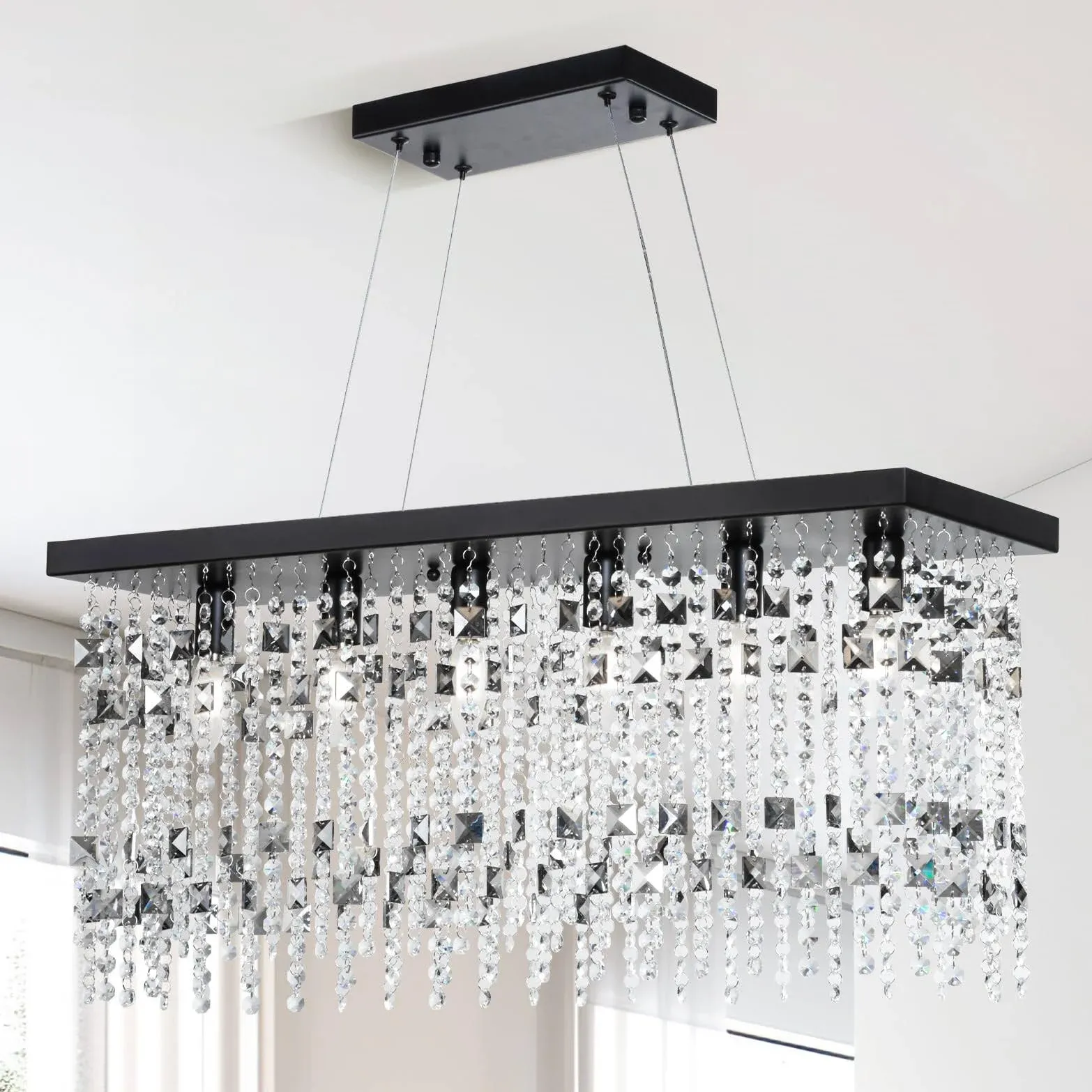 40 inch Modern Rectangle Chandelier Adjustable Island Pendant Light