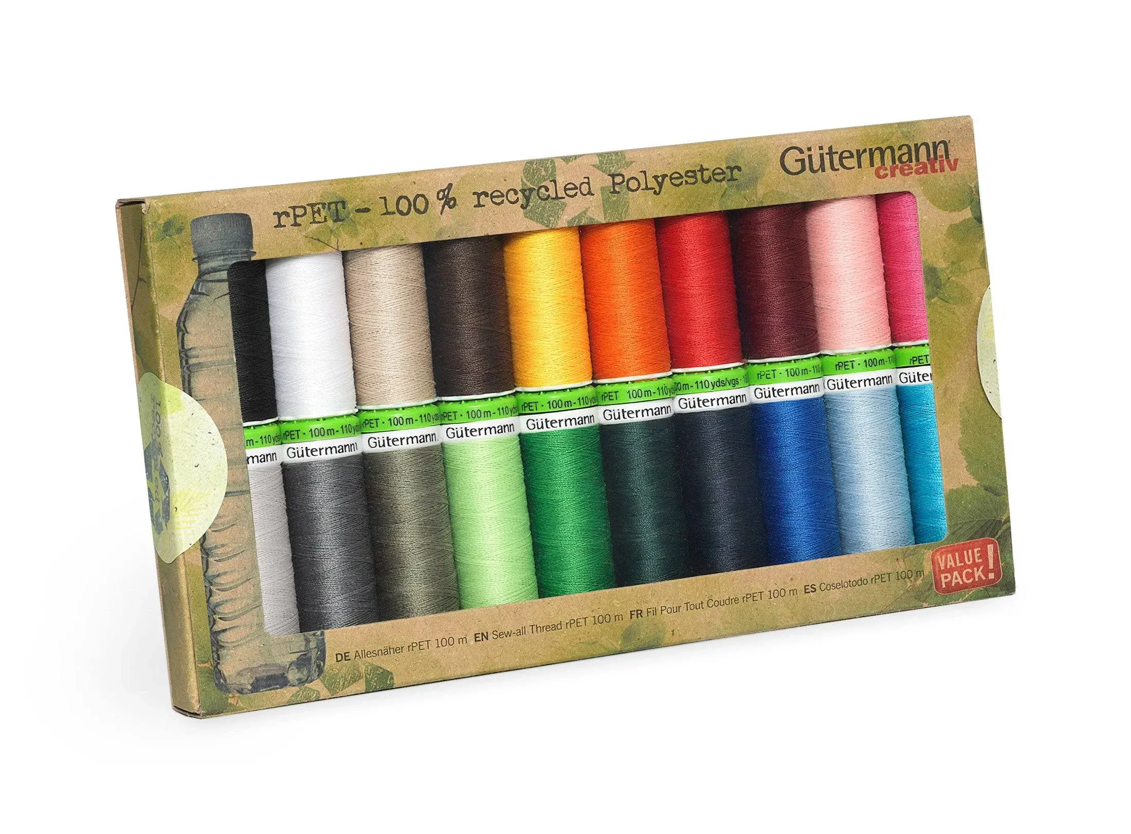 Gutermann rPET Polyester Sew-All Thread Set - 20 Spools-Popular