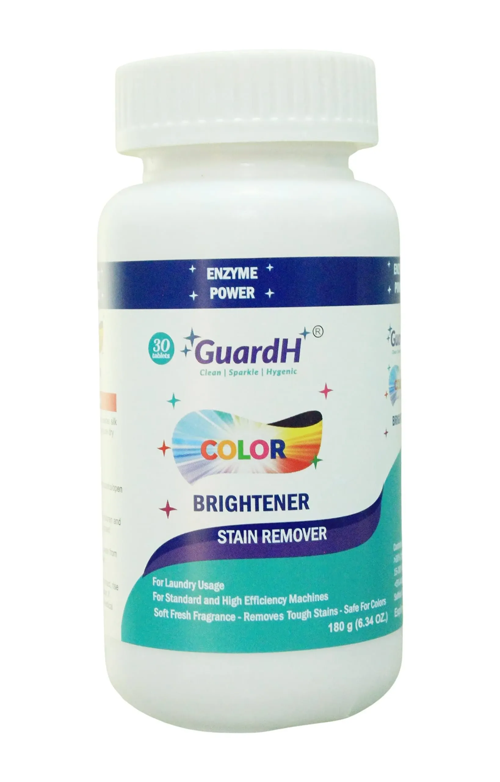 GuardH Color Brightener, Stain Remover Tablets Enzyme powered Color Safe Bleach