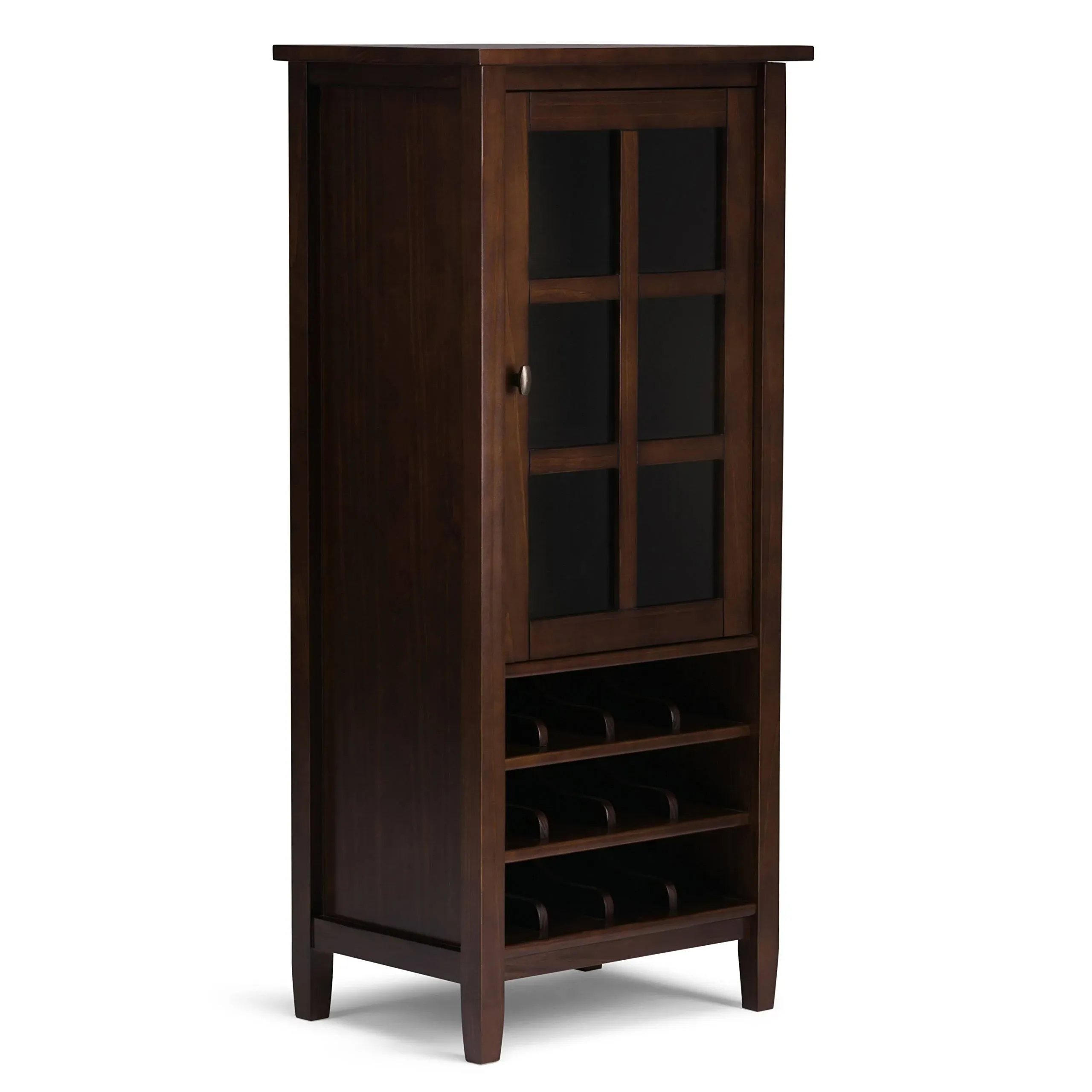 Simpli Home - Warm Shaker High Storage Wine Rack - Tobacco Brown