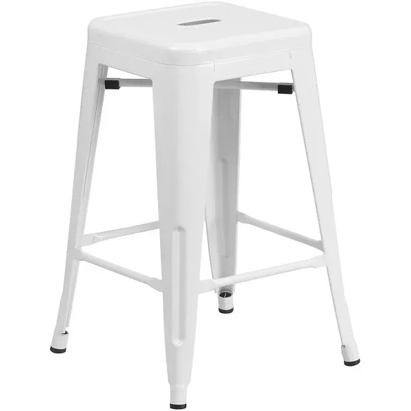 Flash Furniture 24" Backless White Counter Height Stool