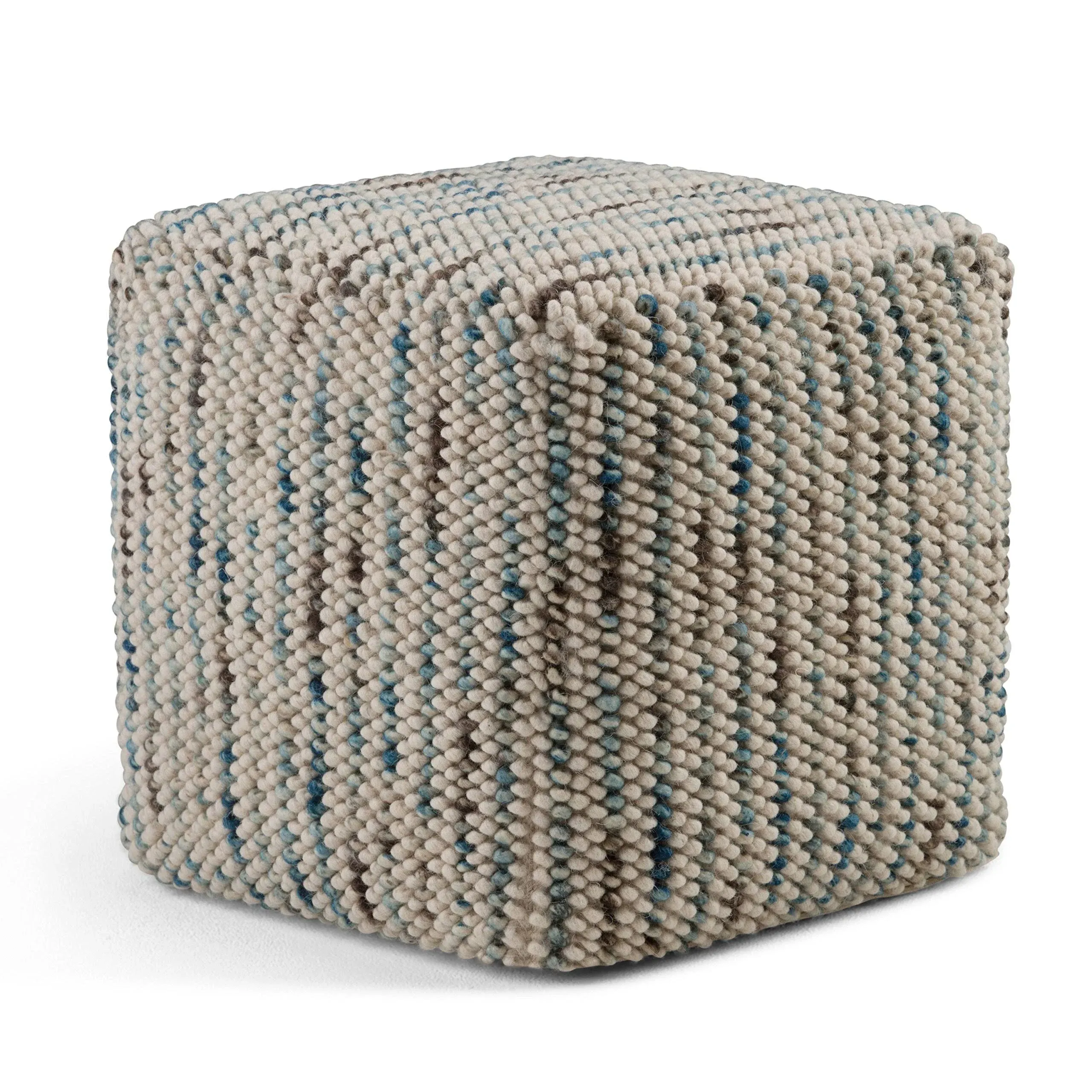 Simpli Home - Zoey Woven Cube Pouf - Multi Color