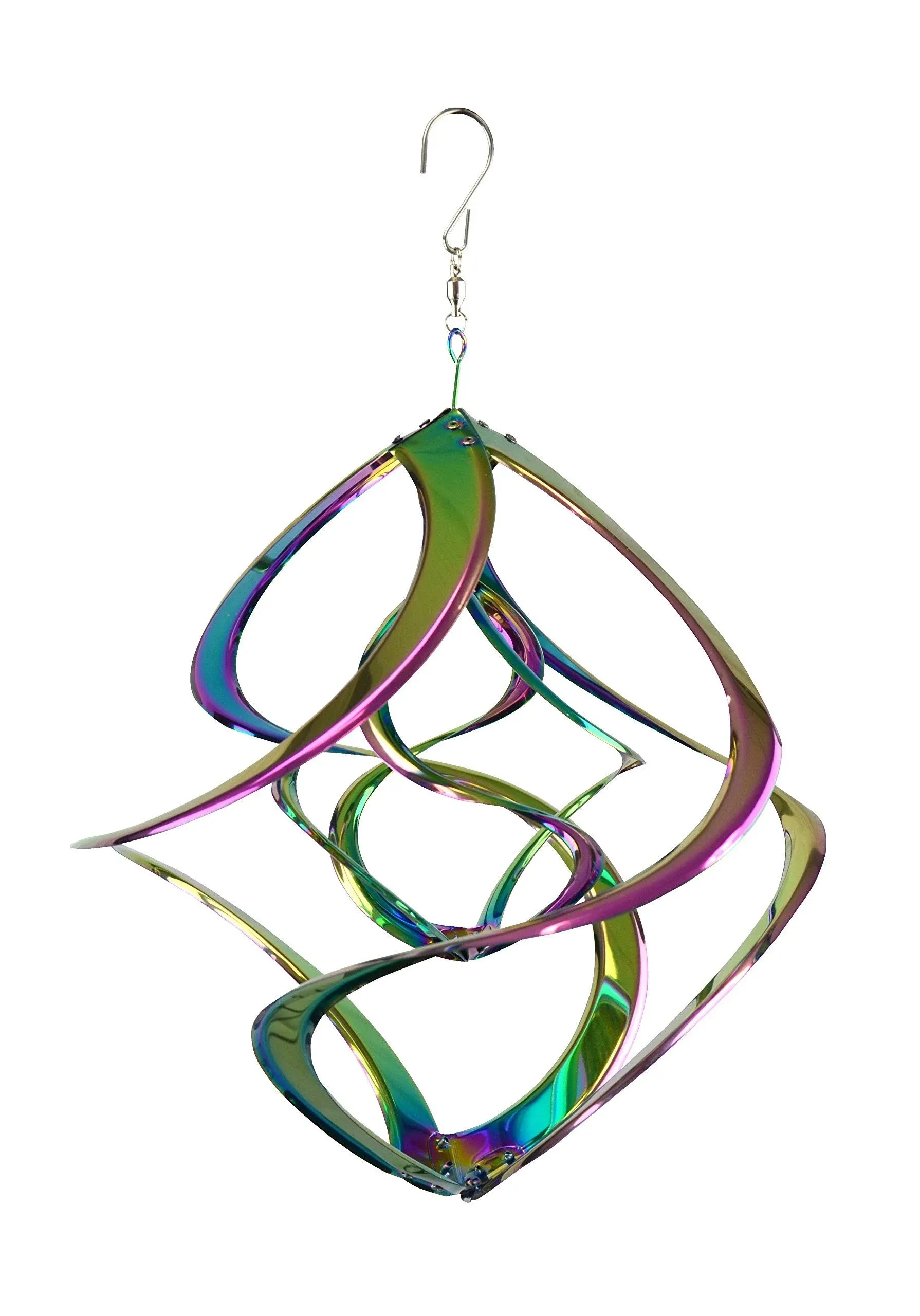 14 x 11  Mirrored Stainless Steel  Double Helix CosmixWind Spinner